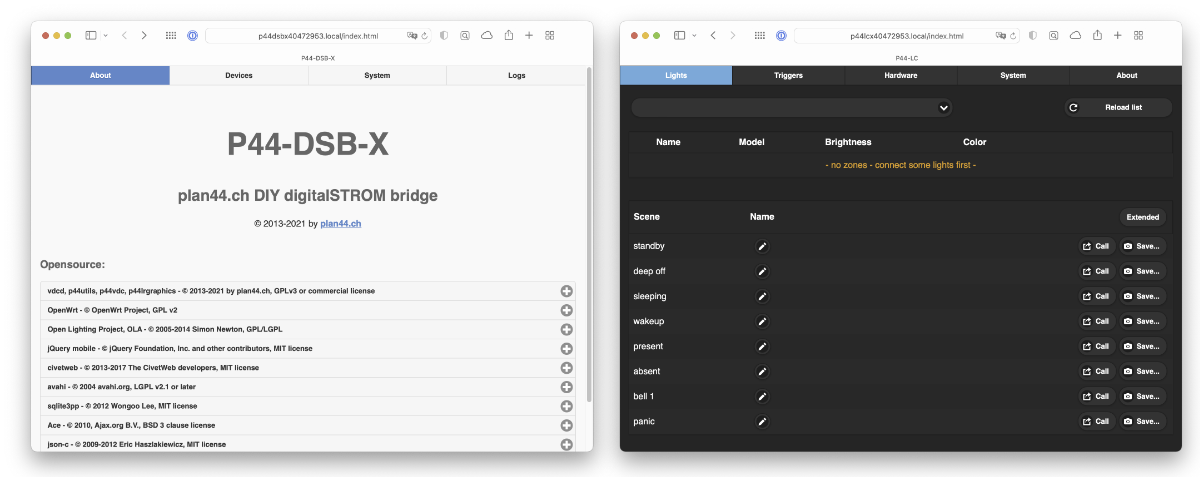 P44-xx-X default screens